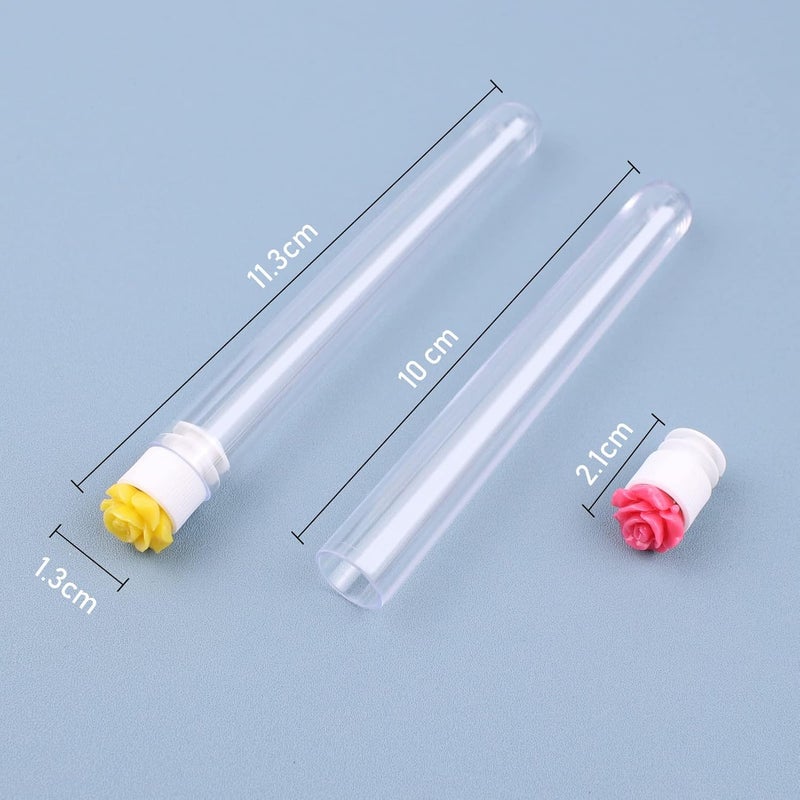SenRocc 20Pcs Mascara Wands Tube Set Reusable Lash Spoolies Rose Flower Tube Eyelash Brush Tubes Spoolies Lash Extension Brushes Applicators Makeup Tools (R-L-MIX) - Image 3